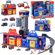 Zabawy w naśladowanie dorosłych - Mega garaż 2w1 policja straż winda walizka ZA4361 - miniaturka - grafika 1
