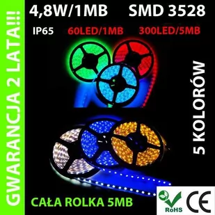LEDart LED czerwona IP65 5 m 60 LED na metr - Pozostałe oświetlenie - miniaturka - grafika 1