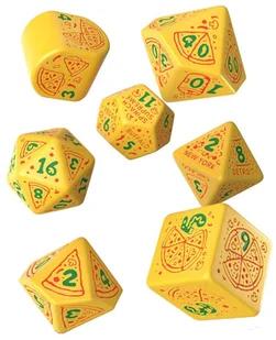 Pizza Dice Set Margherita, kości żółte Q-Workshop - gra - Akcesoria do gier planszowych - miniaturka - grafika 1