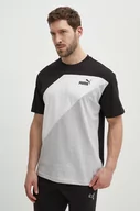 Koszulki męskie - Puma t-shirt bawełniany POWER męski kolor czarny wzorzysty 678929 - miniaturka - grafika 1