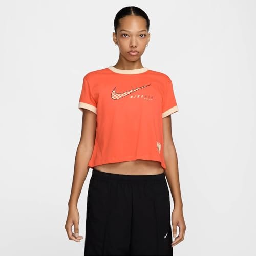 Nike Sportswear Club damska koszulka z krótkim rękawem, pomarańczowa Turf Orange, HQ1707-842, L