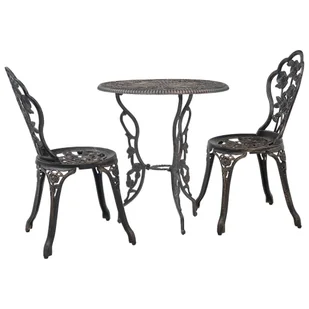 3-cz. zestaw mebli bistro ze stopu aluminium - Meble ogrodowe - miniaturka - grafika 1