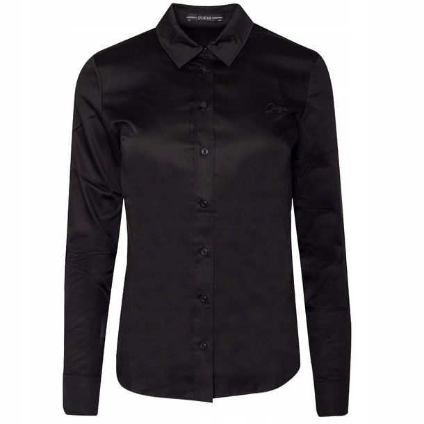 Guess koszula damska długi rękaw logo czarny LS CATE SHIRT rozmiar S