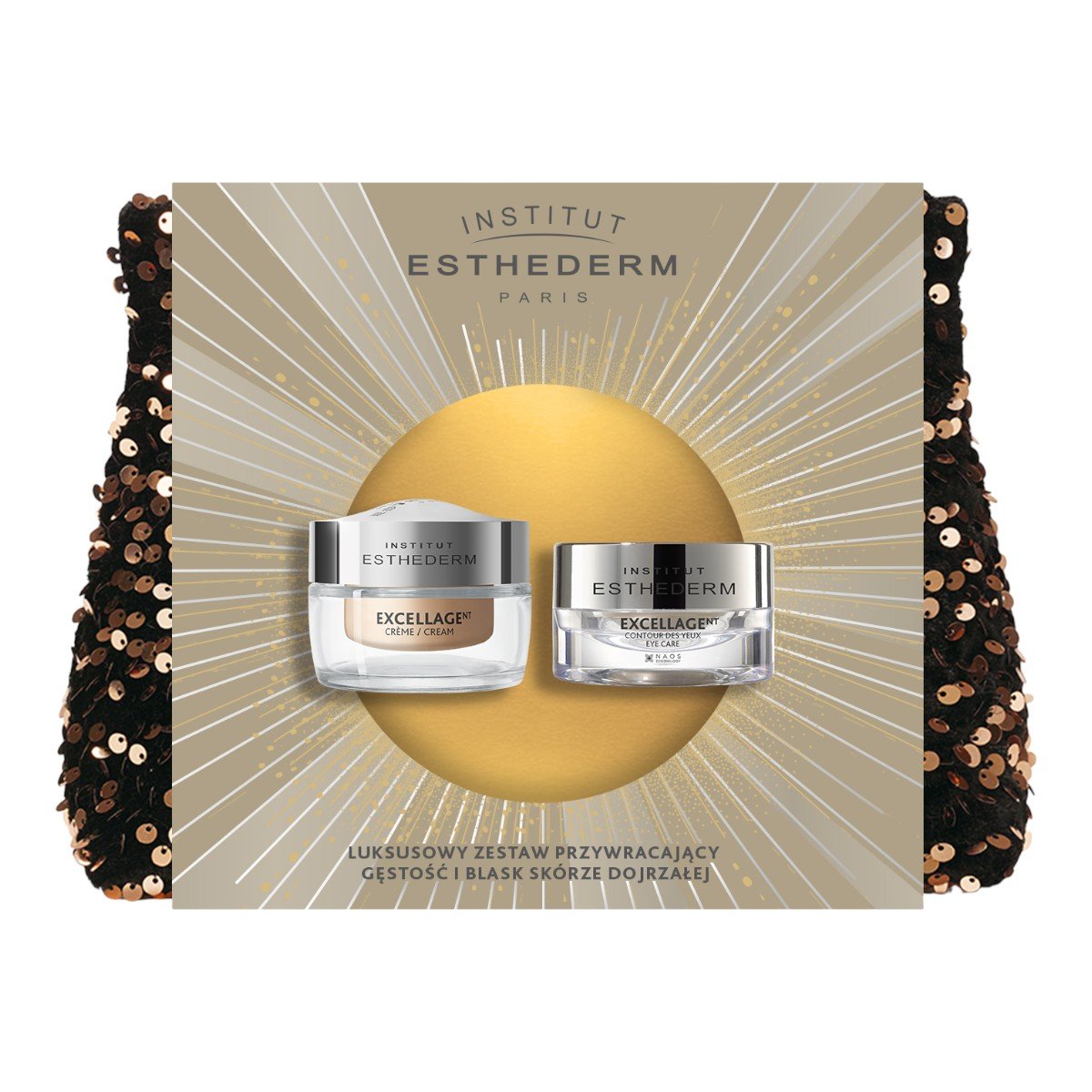 Institut Esthederm Excellage Zestaw: Krem 50ml + Krem pod oczy 15ml + Kosmetyczka