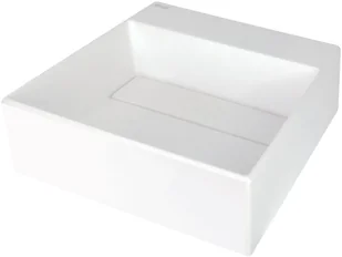 Umywalka nablatowa Deante Correo 40 cm kwadratowa biały mat CQR_AU4M - Umywalki - miniaturka - grafika 1