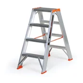 Drabiny - Schodki aluminiowe dwustronne ALVE PREMIUM, 2x4 stopni, wysokość 0,85 m - miniaturka - grafika 1