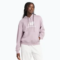 Bluzy damskie - Bluza damska New Balance French Terry Stacked Logo Hoodie icewine - miniaturka - grafika 1