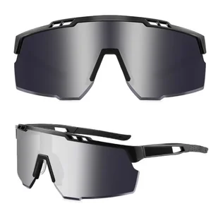 Sportowe okulary przeciwsłoneczne z filtrem UV400 SVM-13J czarne - Okulary sportowe - miniaturka - grafika 1