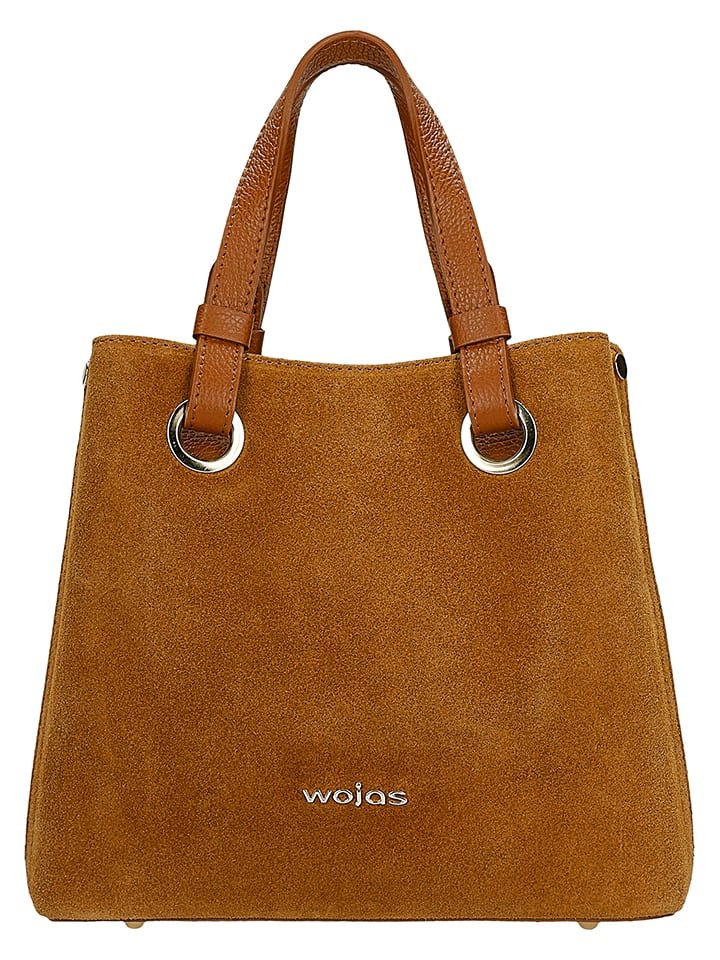 Wojas Skórzana torebka w kolorze jasnobrązowym - 23 x 25 x 12 cm