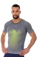 Koszulki sportowe męskie - Koszulka męska Brubeck Running Air SS13260A szary - miniaturka - grafika 1