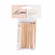 Pozostałe akcesoria kosmetyczne - Allepaznokcie Szpatułki drewniane jednorazowe do wosku depilacji LoveWax 100 szt - miniaturka - grafika 1