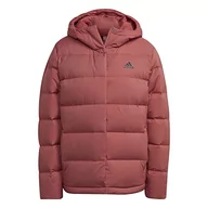 Kurtki damskie - adidas Damska kurtka (Down) Helionic Hooded Down Jacket, Wonder Red, HG8745, L - miniaturka - grafika 1