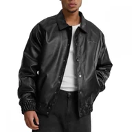 Kurtki męskie - Karl Kani kurtka męska Star Full Pu College Jacket 60750004 L czarny - miniaturka - grafika 1