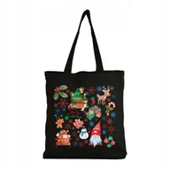 Torby i wózki na zakupy - Eko Torba Bawełniana na ramię Zakupy Shopper Świąteczne Wzory Mikołaj #22 - miniaturka - grafika 1