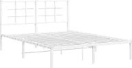 Łóżka - Elior Białe metalowe łóżko małżeńskie 140x200 cm - Sevelzo - miniaturka - grafika 1