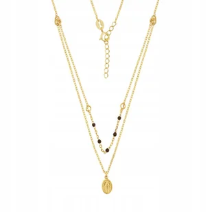 Naszyjnik Srebrny Pozłacany z Medalikiem Matka Boska Elegancki i Regulowany - Biżuteria dla dzieci - miniaturka - grafika 1