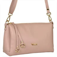Torebki damskie - VEZZE torebka listonoszka róż pudrowy skóra naturalna włoska - miniaturka - grafika 1