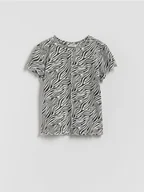 Koszulki dla dziewczynek - Reserved - Bluzka w zwierzęcy wzór - wielobarwny - miniaturka - grafika 1