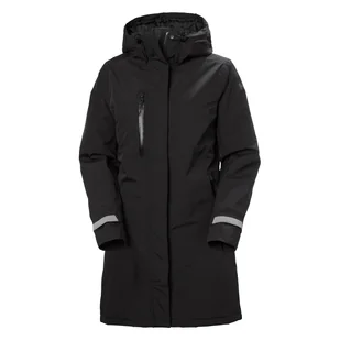 Damski Płaszcz ocieplany HELLY HANSEN W ADORE INS RAIN COAT 53655_990 – Czarny - Płaszcze damskie - miniaturka - grafika 1