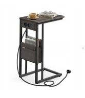 Ławy i stoliki kawowe - Stolik kawowy Costway prostokątny 30 x 40 x 60cm czarny, odcienie brązu - miniaturka - grafika 1