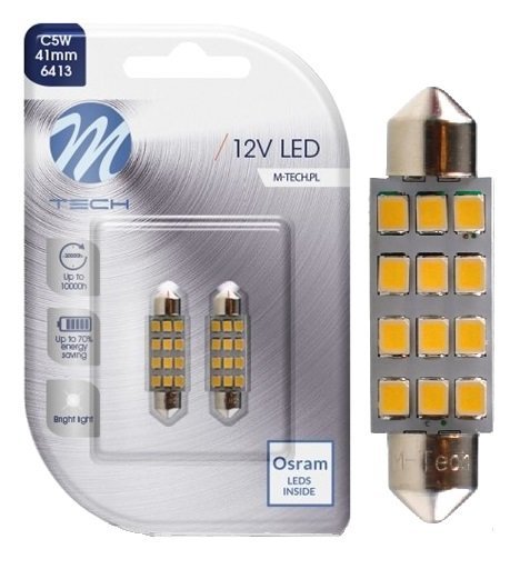 2x Żarówka C5w Led Osram M-tech C10w Retrofit Dioda Biała