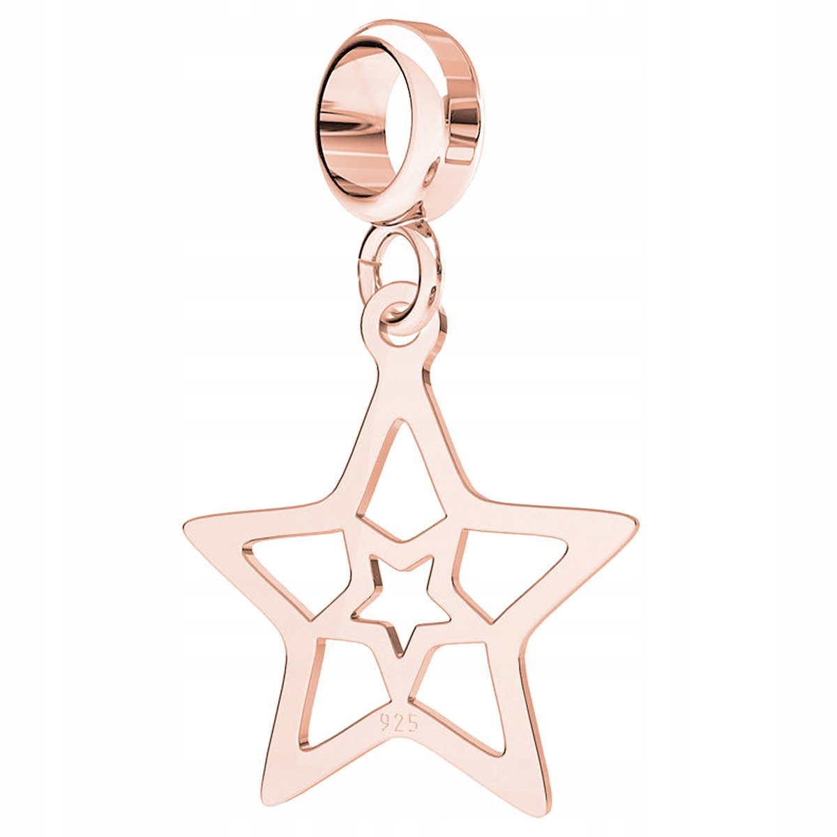 Charms Pozłacany Gwiazdka Blaszka z Gwiazdą Niebo Star Kosmos SREBRO 925