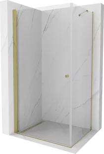 Mexen Pretoria kabina prysznicowa uchylna 80x100 cm, transparent, złota - 852-080-100-50-00 - Kabiny prysznicowe - miniaturka - grafika 1