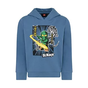 LEGO Chłopięca bluza z kapturem Ninjago Jungen LWStorm 304 z kapturem, 612 Faded Blue, 104 - Bluzy dla chłopców - miniaturka - grafika 1