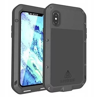 Love Mei Etui Pancerne + szkło Powerful iPhone X/Xs , czarne 6932809610248 - Etui i futerały do telefonów - miniaturka - grafika 1