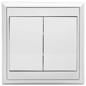 Wyłączniki światła i elektryczne - Łącznik Luna podwójny biały - miniaturka - grafika 1