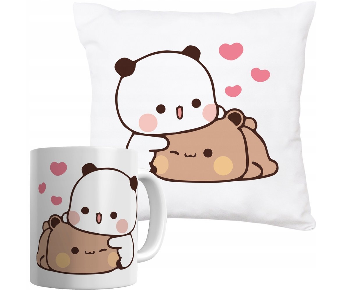 ZESTAW PODUSZKA + KUBEK Prezent BUBU DUDU SERDUSZKA PREZENT + IMIĘ #5