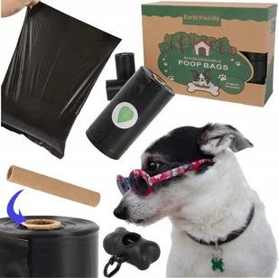 Woreczki na psie odchody 300 sztuk 20 rolek czarne biodegradowalne + etui - Pozostałe akcesoria dla psów - miniaturka - grafika 1
