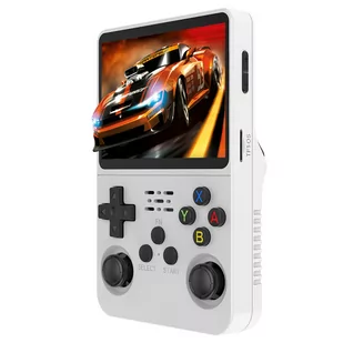 Ręczna Konsola do Gier R36S, Ekran IPS 3,5 cali, System Linux, Emulator 11, 64GB - Biała - Konsole i gry retro - miniaturka - grafika 1