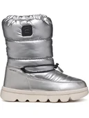 Kozaki damskie - Geox Kozaki zimowe "Willaboom" w kolorze srebrnym - miniaturka - grafika 1