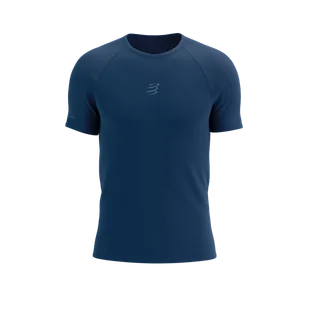 COMPRESSPORT Koszulka biegowa męska TRAIL RACING SS T-SHIRT blues - Koszulki sportowe męskie - miniaturka - grafika 1