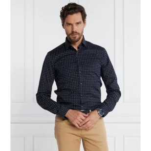 Calvin Klein Koszula POPLIN STRETCH PRINT SLIM SHIRT | Slim Fit - Koszule męskie - miniaturka - grafika 1