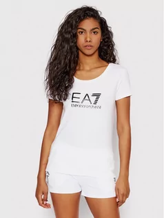 Koszulki i topy damskie - Emporio Armani EA7 T-Shirt 8NTT63 TJ12Z 0102 Biały Slim Fit - grafika 1