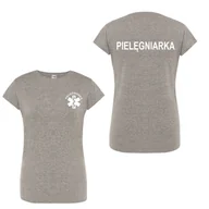 Odzież medyczna - T-shirt - pielegniarka koszulka medyczna damska szara S - miniaturka - grafika 1