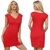 Bielizna nocna - Koszula nocna z wiskozy DONNA Tissi 106 czerwona L - miniaturka - grafika 1