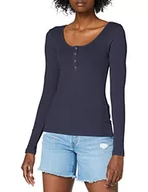 Koszulki i topy damskie - PIECES Kitte Long Sleeve Ribbed Top, niebieski (Ombre Blue), S - miniaturka - grafika 1