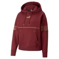 Bluzy damskie - Bluza z kapturem damska Puma POWER DECO GLAM FL bordowa 67175642-M - miniaturka - grafika 1