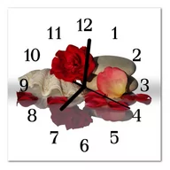 Zegary - Zegar szklany ścienny Cichy Róża muszla Natura - miniaturka - grafika 1