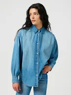 Bluzki damskie - Wrangler Koszula dżinsowa w kolorze błękitnym - miniaturka - grafika 1