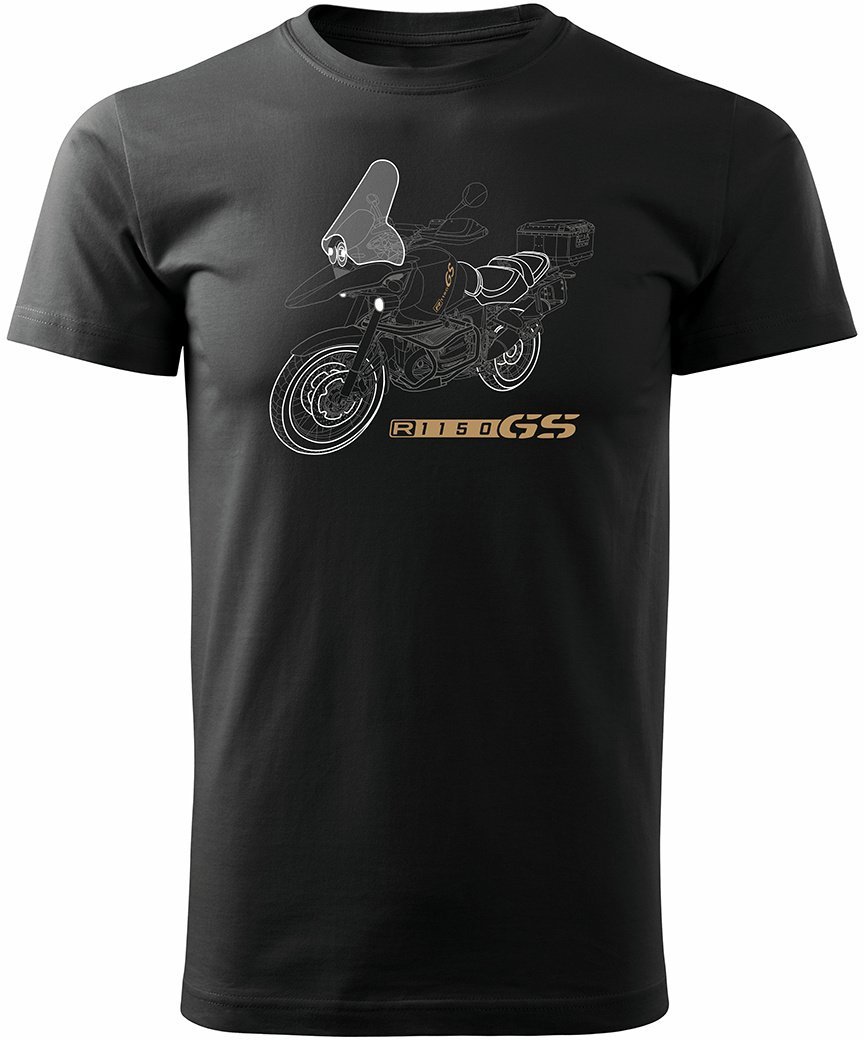 Topslang Koszulka motocyklowa z motocyklem na motor BMW R 1150 GS Adventure męska czarna REGULAR L