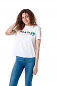 Koszulki i topy damskie - WRANGLER HIGH RIB REGULAR TEE WHITE W7N9EVX12 3XL - Wrangler - miniaturka - grafika 1