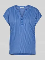 Koszulki i topy damskie - T-shirt z kołnierzem z lamówką - miniaturka - grafika 1
