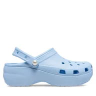 Klapki i japonki damskie - Klapki Crocs Classic Platform Pearl Clog 211231 Niebieski - miniaturka - grafika 1