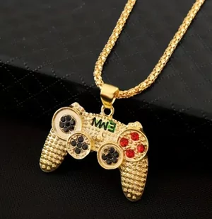 Naszyjnik wisiorek złoty pad kontroler iced out prezent streetwear y2k - Wisiorki - miniaturka - grafika 1