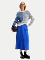 Spódnice - Desigual Spódnica plisowana Xining 24WWFW25 Niebieski Regular Fit - miniaturka - grafika 1