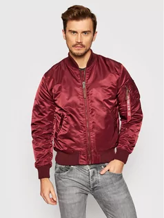 Kurtki męskie - Alpha Industries Kurtka bomber Battlewash 191118 Bordowy Regular Fit - grafika 1